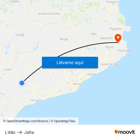 L'Albi to Jafre map