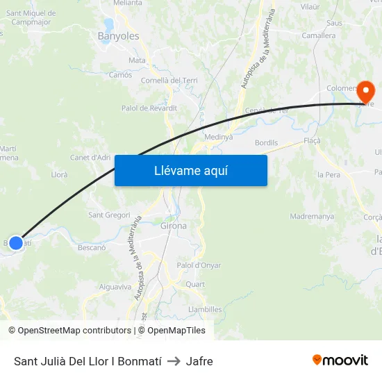 Sant Julià Del Llor I Bonmatí to Jafre map