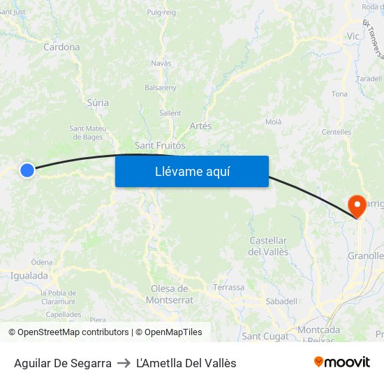 Aguilar De Segarra to L'Ametlla Del Vallès map