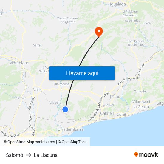 Salomó to Salomó map