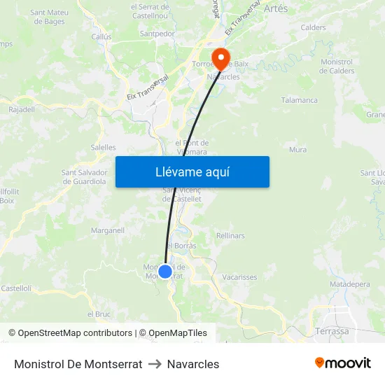 Monistrol De Montserrat to Navarcles map