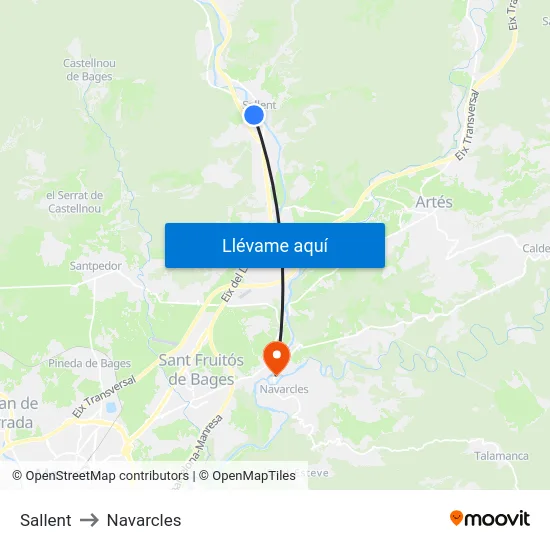 Sallent to Navarcles map