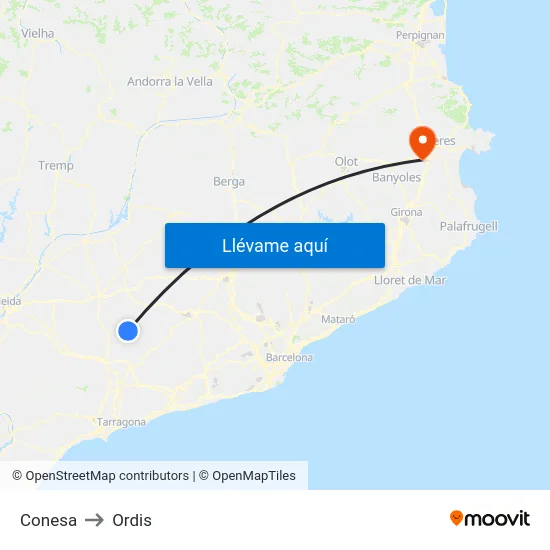 Conesa to Ordis map
