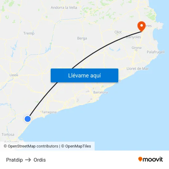 Pratdip to Ordis map