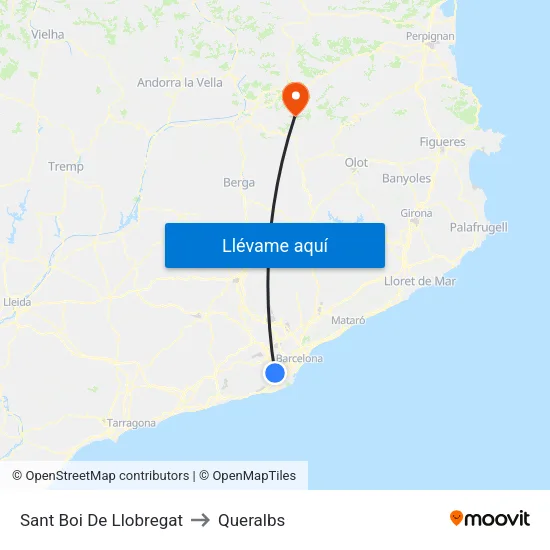 Sant Boi De Llobregat to Queralbs map