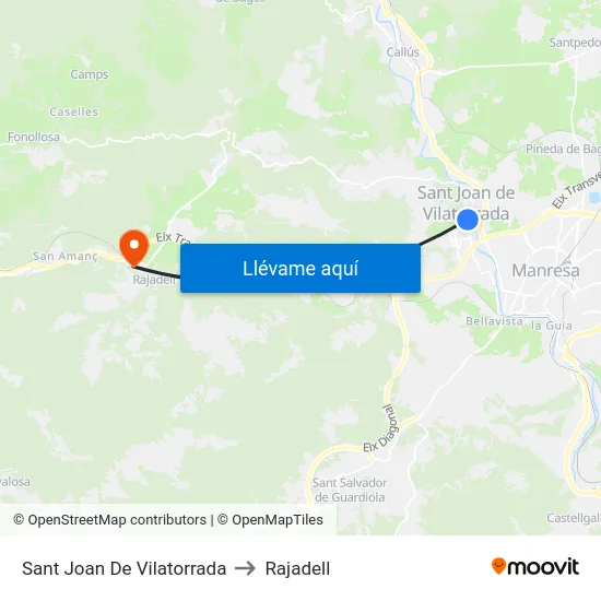 Sant Joan De Vilatorrada to Rajadell map