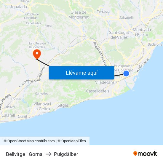 Bellvitge | Gornal to Puigdàlber map