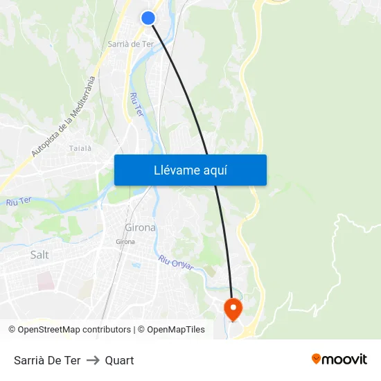 Sarrià De Ter to Quart map
