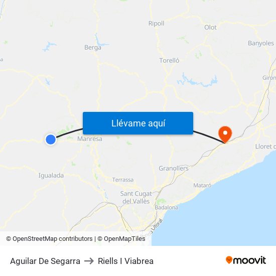 Aguilar De Segarra to Riells I Viabrea map