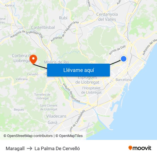 Maragall to La Palma De Cervelló map