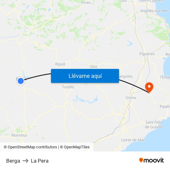 Berga to La Pera map