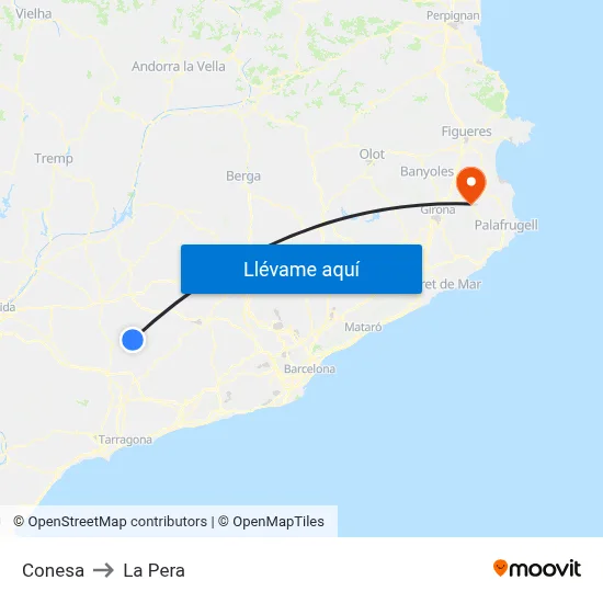 Conesa to La Pera map