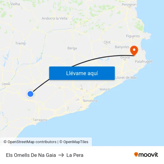 Els Omells De Na Gaia to La Pera map