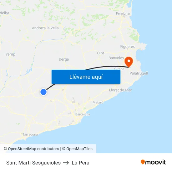 Sant Martí Sesgueioles to La Pera map