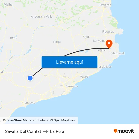Savallà Del Comtat to La Pera map