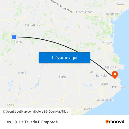 Les to La Tallada D'Empordà map