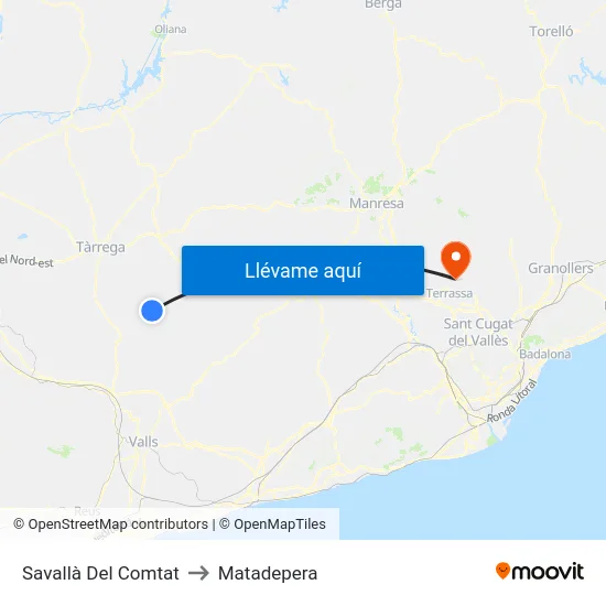 Savallà Del Comtat to Matadepera map