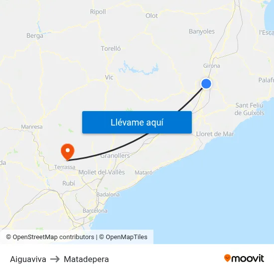Aiguaviva to Matadepera map