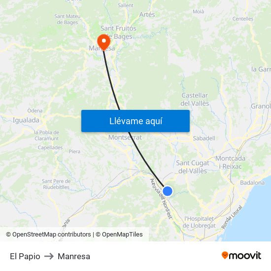 El Papio to Manresa map