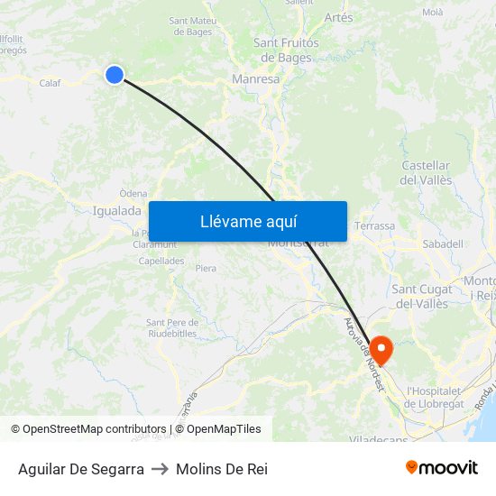 Aguilar De Segarra to Molins De Rei map