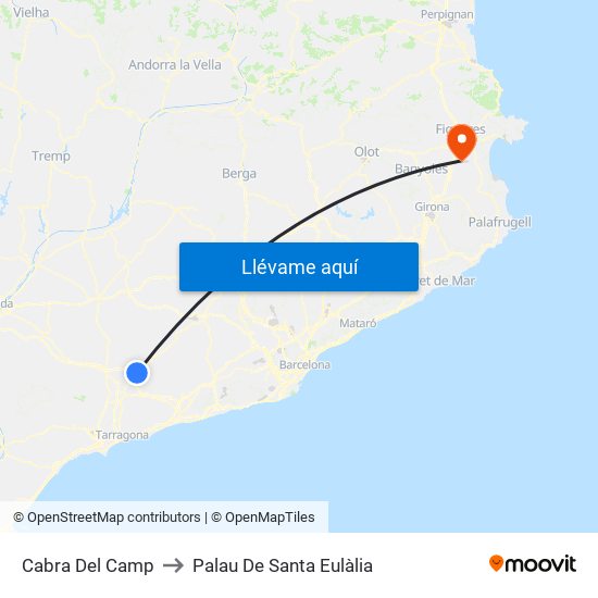 Cabra Del Camp to Palau De Santa Eulàlia map