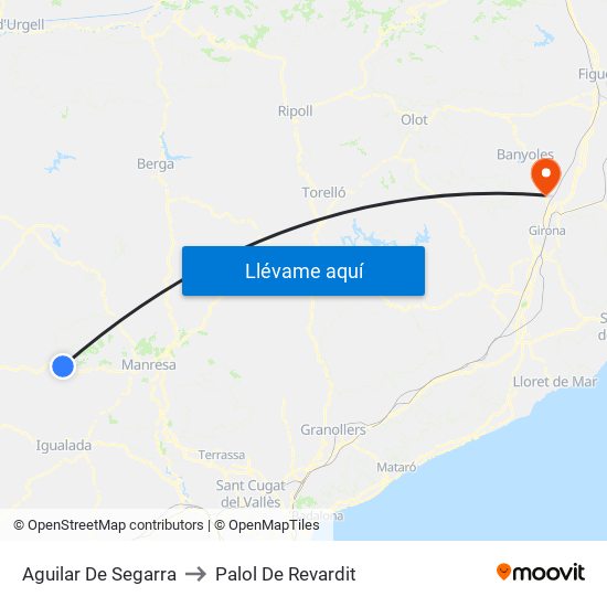 Aguilar De Segarra to Palol De Revardit map