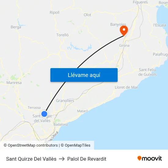 Sant Quirze Del Vallès to Palol De Revardit map