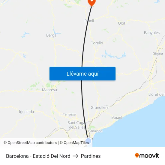 Barcelona - Estació Del Nord to Pardines map