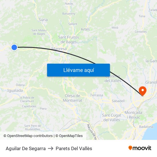 Aguilar De Segarra to Parets Del Vallès map