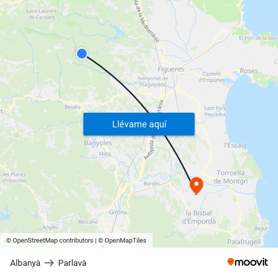Albanyà to Parlavà map