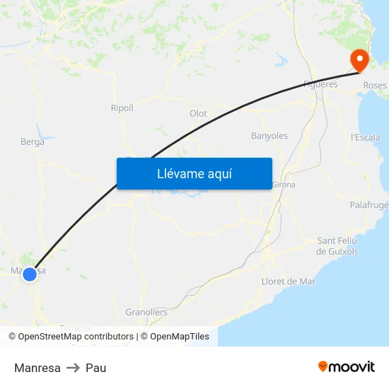Manresa to Pau map