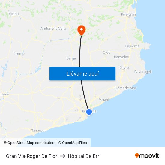 Gran Via-Roger De Flor to Hôpital De Err map