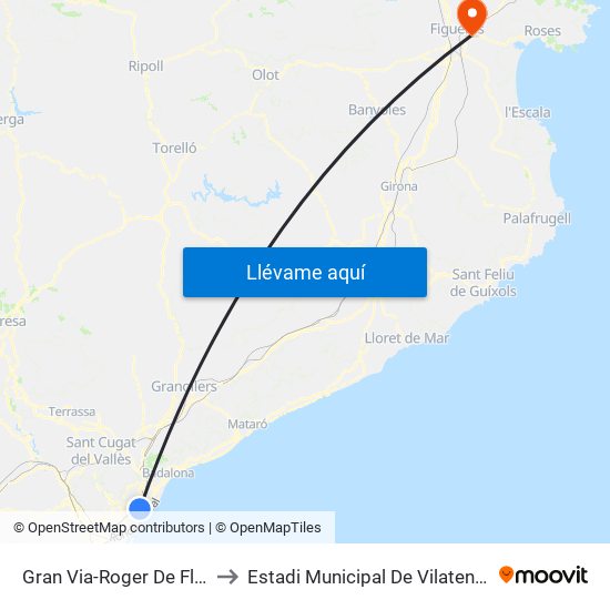 Gran Via-Roger De Flor to Estadi Municipal De Vilatenim map