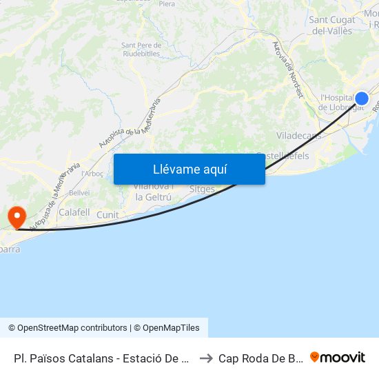 Pl. Països Catalans - Estació De Sants to Cap Roda De Bara map