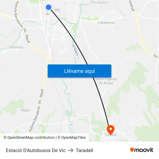 Estació D'Autobusos De Vic to Taradell map
