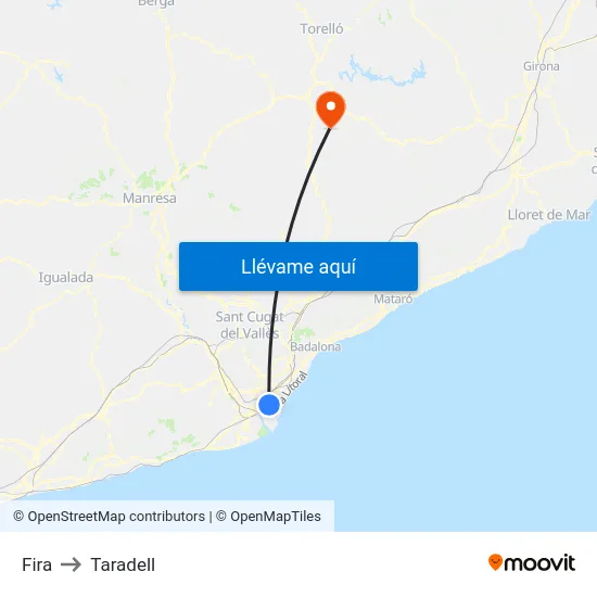 Fira to Taradell map