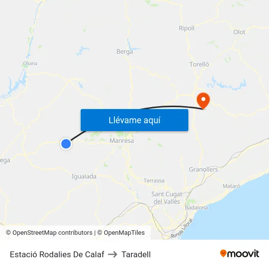 Estació Rodalies De Calaf to Taradell map