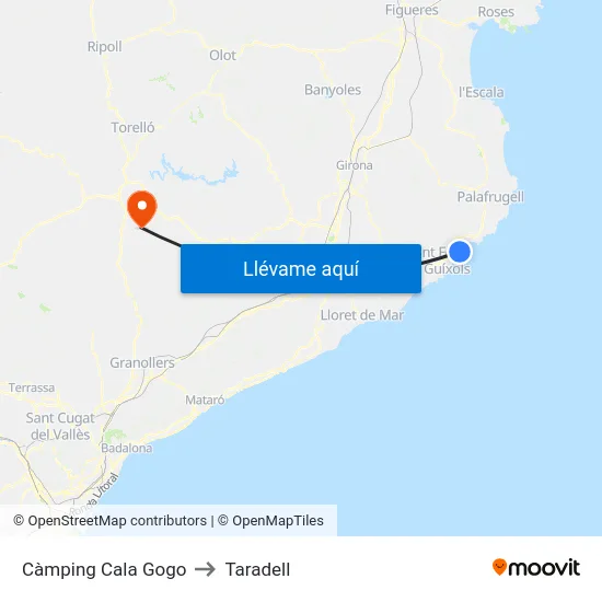 Càmping Cala Gogo to Taradell map