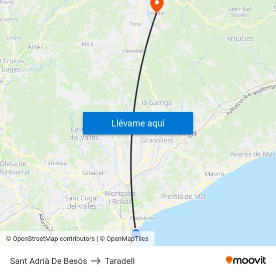 Sant Adrià De Besòs to Taradell map