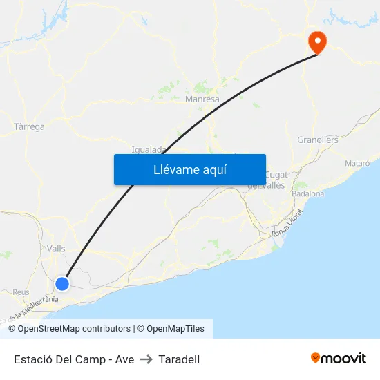 Estació Del Camp - Ave to Taradell map