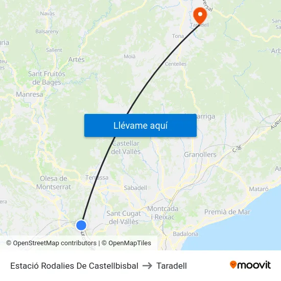 Estació Rodalies De Castellbisbal to Taradell map