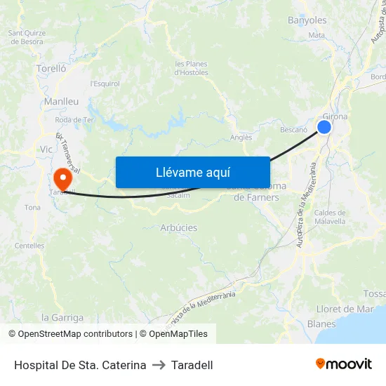 Hospital De Sta. Caterina to Taradell map
