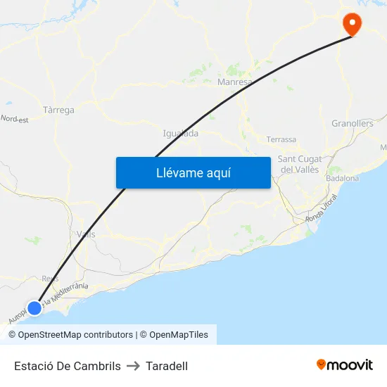 Estació De Cambrils to Taradell map