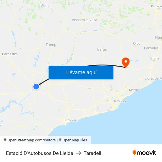 Estació D'Autobusos De Lleida to Taradell map