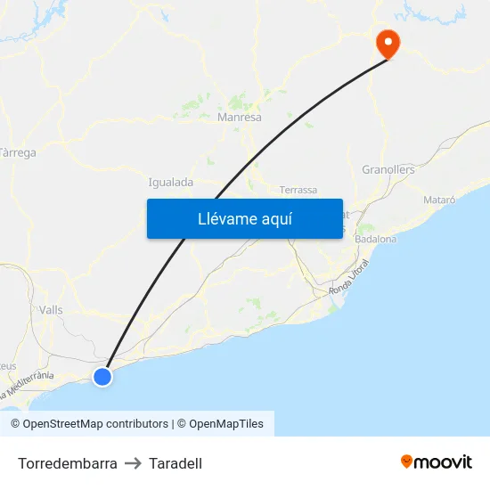 Torredembarra to Taradell map
