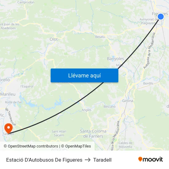 Estació D'Autobusos De Figueres to Taradell map