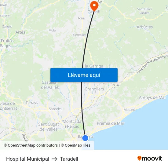 Hospital Municipal to Taradell map
