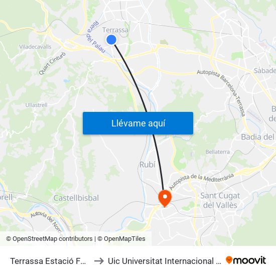 Terrassa Estació Fgc Rambla to Uic Universitat Internacional De Catalunya map