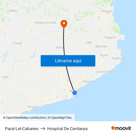 Paral·Lel-Cabanes to Hospital De Cerdanya map