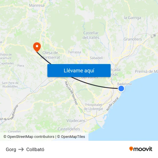 Gorg to Collbató map